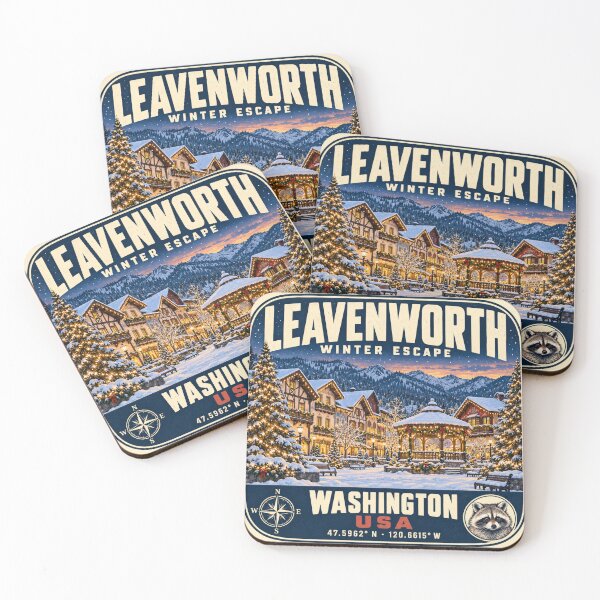 Item preview, Leavenworth Winter Escape – Washington USA Retro Travel designed and sold by naturalsurvival.