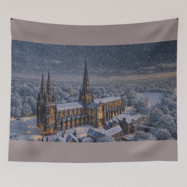 Item preview, Snowy Cathedral Winter Scene designed and sold by Catchavista.