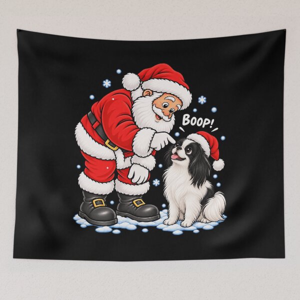 Item preview, Funny Japanese Chin Dog Santa Boop Merry Chirstmas Mom Dad designed and sold by rafaeltto.