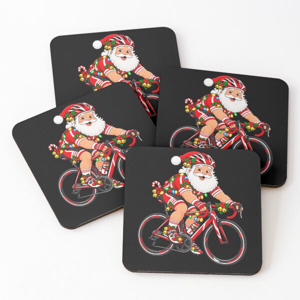 Item preview, Christmas Cycling Santa Riding a Festive Road Bicycle designed and sold by Street-Beasts.