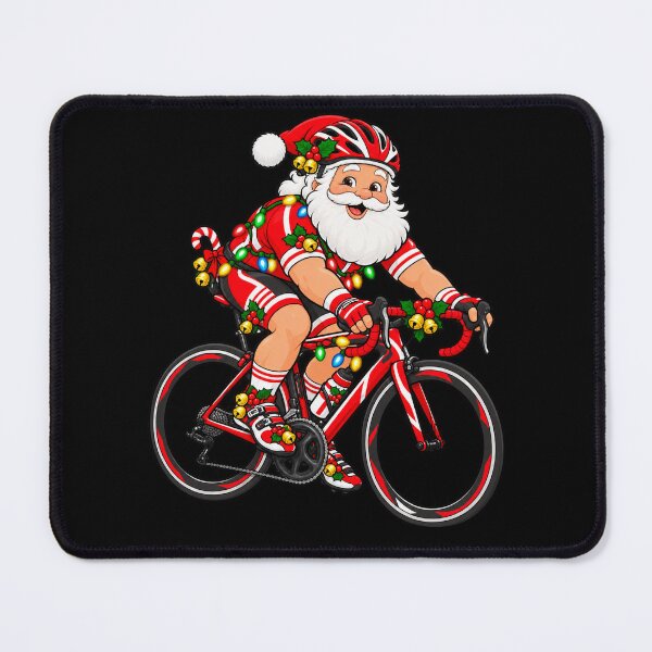 Item preview, Christmas Cycling Santa Riding a Festive Road Bicycle designed and sold by Street-Beasts.