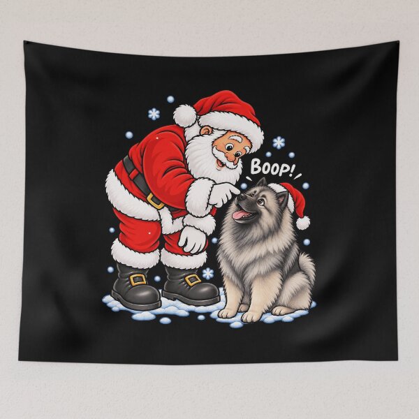 Item preview, Funny Keeshond Dog Santa Boop Merry Chirstmas Mom Dad designed and sold by rafaeltto.
