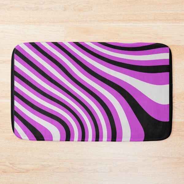 Item preview, Copy of Purple Black White Wavy Stripes – Optical Illusion black designed and sold by VISO-art.