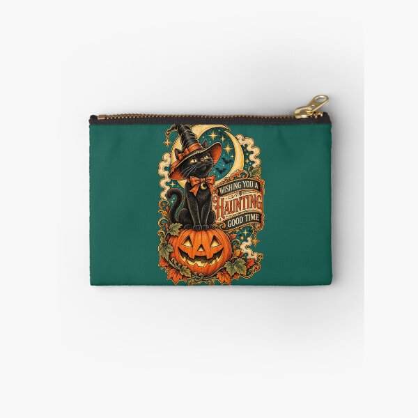 Item preview, Haunting Good Time Vintage Halloween Postcard designed and sold by Furflix.