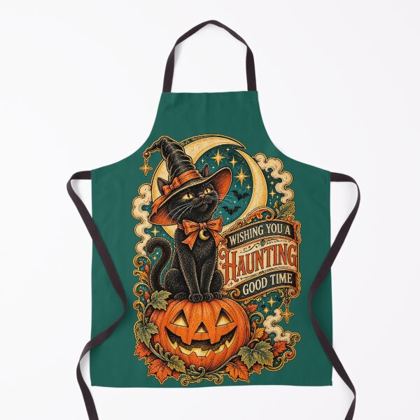 Item preview, Haunting Good Time Vintage Halloween Postcard designed and sold by Furflix.