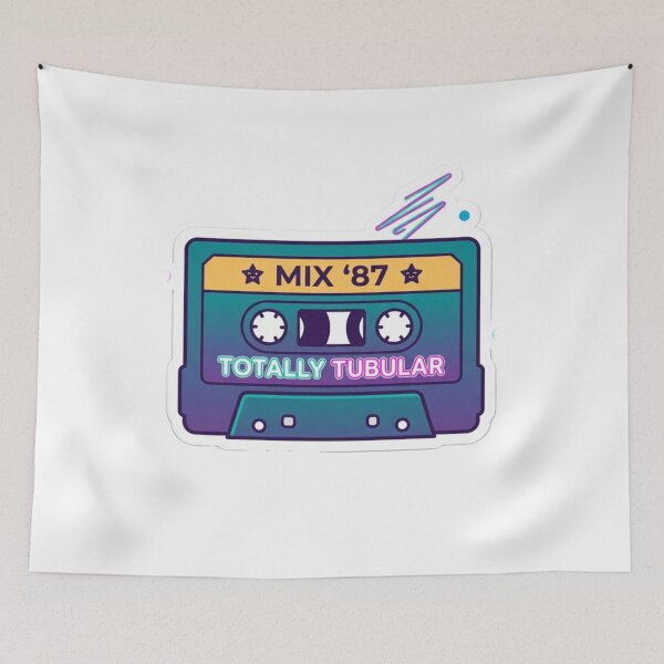 Item preview, Mix '87 Retro Cassette Tape - Totally Tubular 80s Nostalgia designed and sold by GeniusCorner.