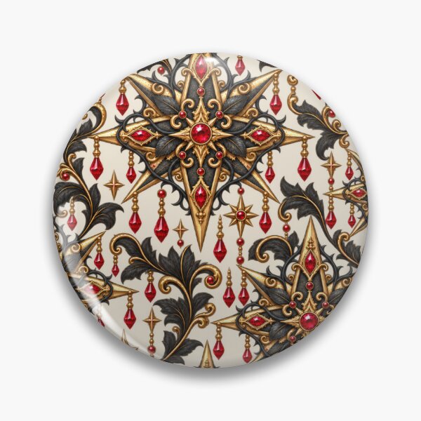 Item preview, Ruby Gothic Star – Black Gold Red Jewel Ornament designed and sold by MetaModel Editions.