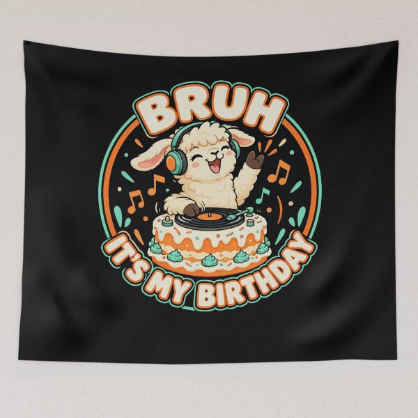 Item preview, Bruh It's My Birthday Llama DJ Music Youth Celebration designed and sold by FolkGraphics.