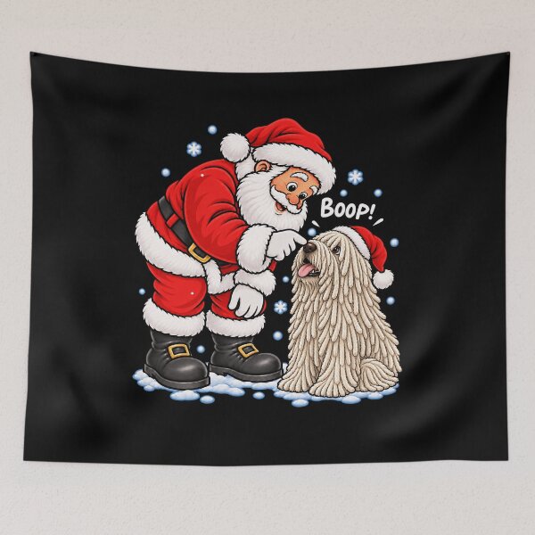 Item preview, Funny Komondor Russell Terrier Dog Santa Boop Merry Chirstmas Mom Dad designed and sold by rafaeltto.