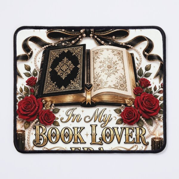 Item preview, In My Book Lover Era Black Bow Red Roses Luxury Old Money Bookish designed and sold by ChotipahArt.