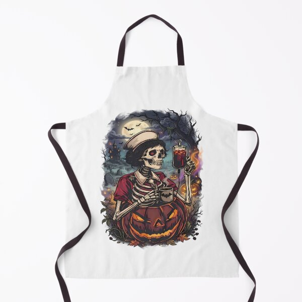 Item preview, Gothic Nurse Halloween – Skeleton with Blood Red Drink designed and sold by Art-Arcade6.