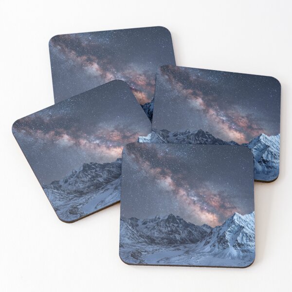 Item preview, Milky Way Galaxy Over Snowy Mountains Starry Night Sky designed and sold by roverte.