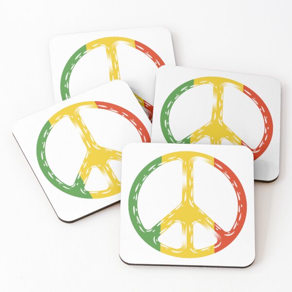 Item preview, Illustration with rasta flag and peace symbol designed and sold by RizikCat.