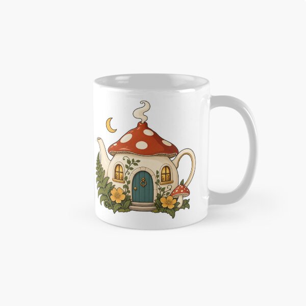 Item preview, Mushroom Teapot Cottage in a Woodland Garden designed and sold by Nooklune Studio.