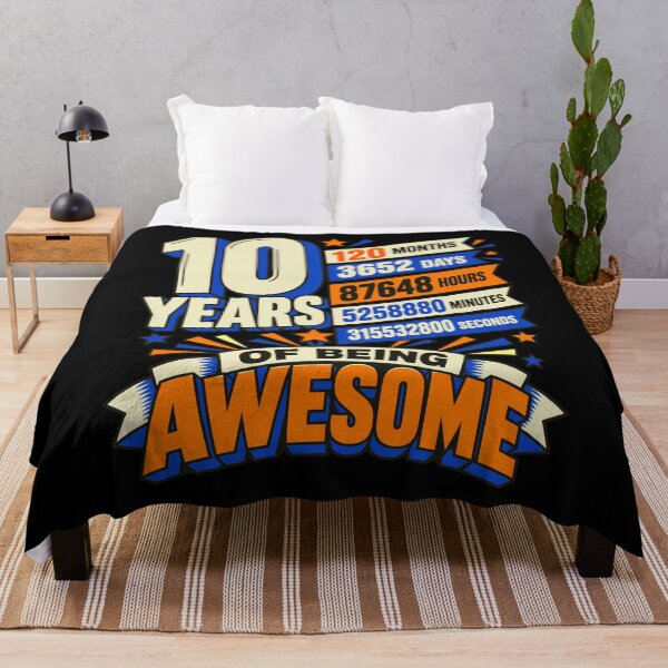 Item preview, 10 Years Of Being Awesome 10th Birthday Celebration Gift For Ten Year Old designed and sold by FolkGraphics.
