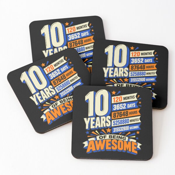 Item preview, 10 Years Of Being Awesome 10th Birthday Celebration Gift For Ten Year Old designed and sold by FolkGraphics.