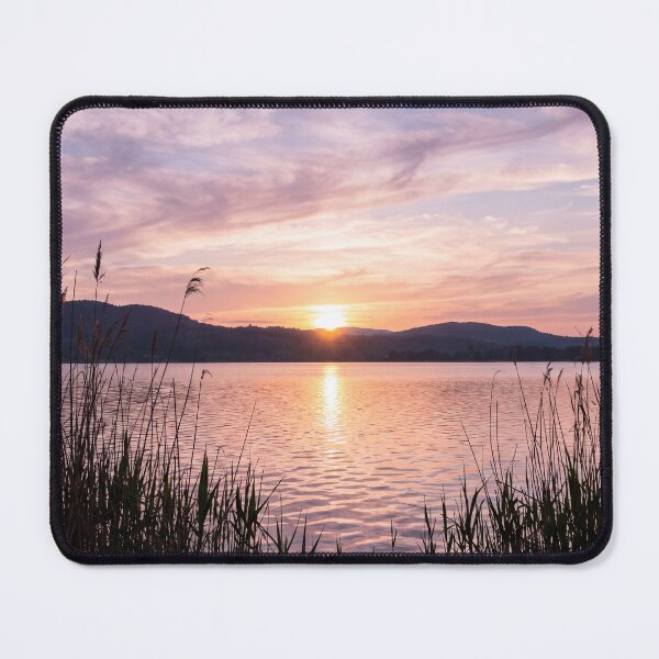Item preview, Peaceful Lake Sunset Pink and Golden Sky Nature designed and sold by roverte.