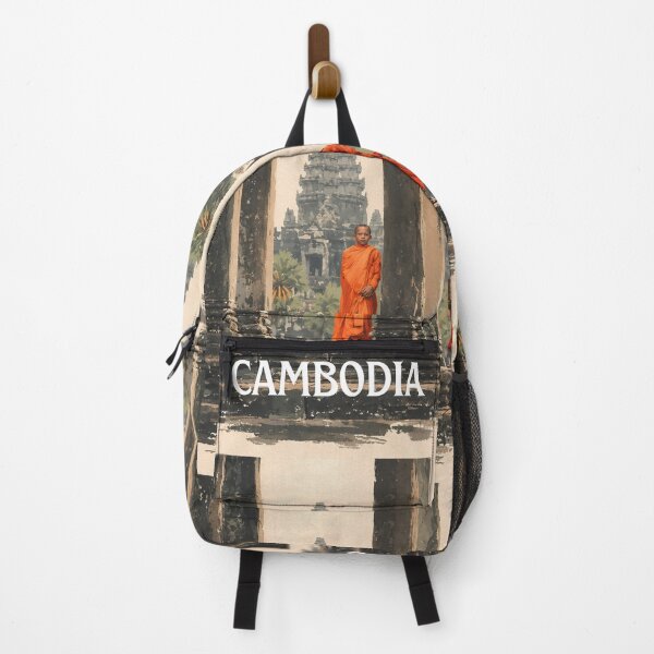 Item preview, Cambodia Angkor Wat – Buddhist Monks & Ancient Temple Travel Art designed and sold by IslandWild Co.