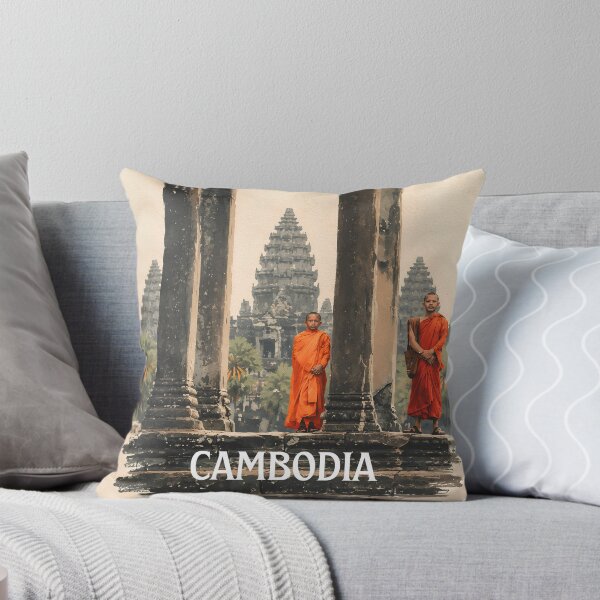 Item preview, Cambodia Angkor Wat – Buddhist Monks & Ancient Temple Travel Art designed and sold by IslandWild Co.
