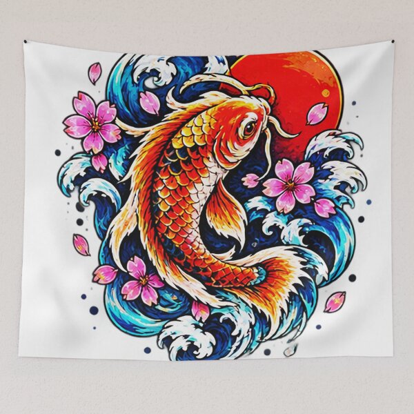Item preview, Traditional Japanese Koi Fish Sakura designed and sold by GussieGerman.