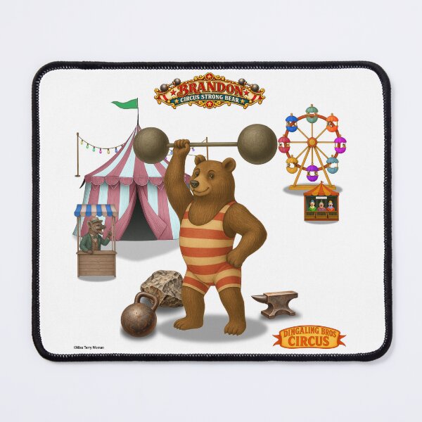 Item preview, Brandon Strong Bear: Vintage Circus Animal Parody designed and sold by MissTerryWoman.