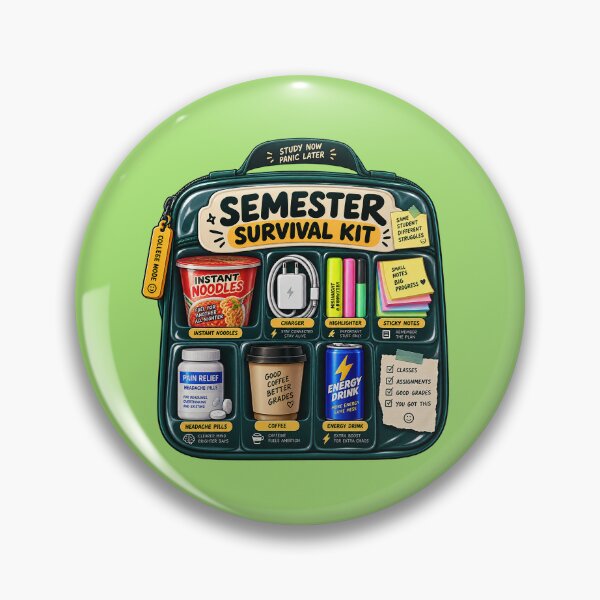 Item preview, Semester Survival Kit - Funny College Student Essentials designed and sold by Ink and Wink.