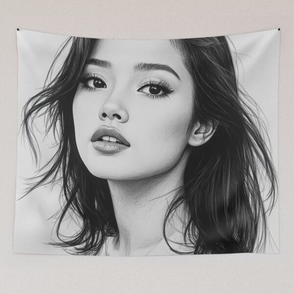Item preview, Timeless Elegance - Modern Monochrome Beauty Portrait designed and sold by nhk999.