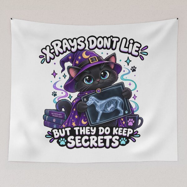 Item preview, X-Rays Don't Lie But They Do Keep Secrets – Funny Veterinary Radiology Cat designed and sold by Bettybee00.