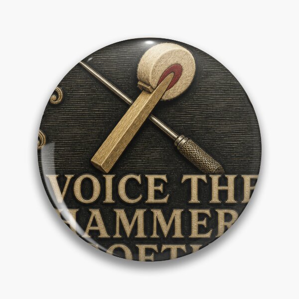 Item preview, Voice The Hammers Softly Piano Voicing Badge designed and sold by BoosterShop.