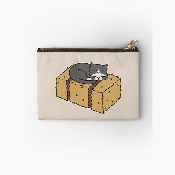 Item preview, Gray Cat Laying on a Hay Bale Halloween designed and sold by Sollomio.