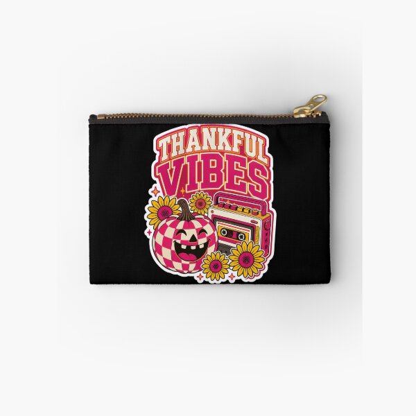 Item preview, Thankful Vibes Retro Boombox Checkered Pumpkin Thanksgiving designed and sold by Design Vibras.