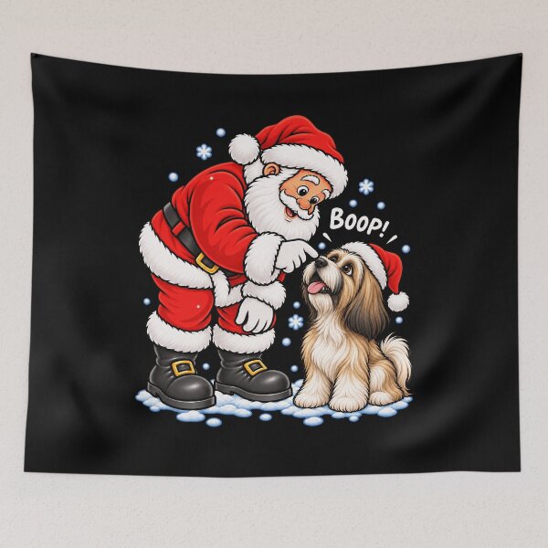 Item preview, Funny Lhasa Apso Dog Santa Boop Merry Chirstmas Mom Dad designed and sold by rafaeltto.