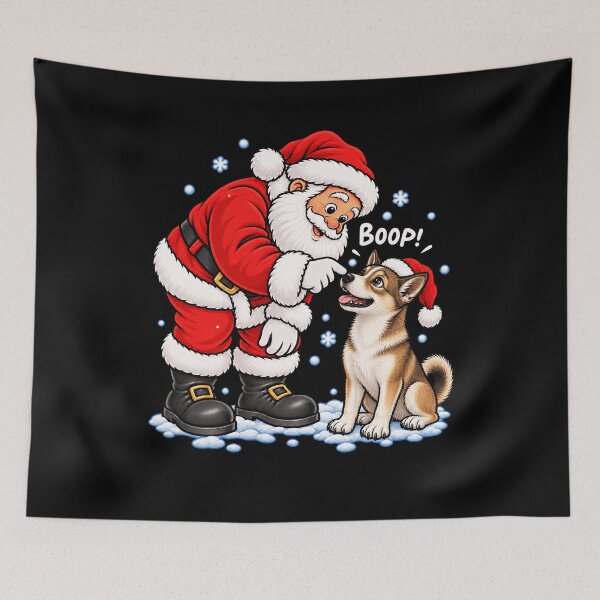 Item preview, Funny Lundehund Dog Santa Boop Merry Chirstmas Mom Dad designed and sold by rafaeltto.