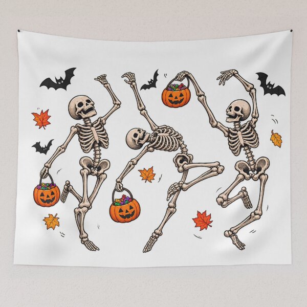 Item preview, Funny Dancing Skeletons Halloween Shirt with Pumpkins and Bats designed and sold by tarzbol.