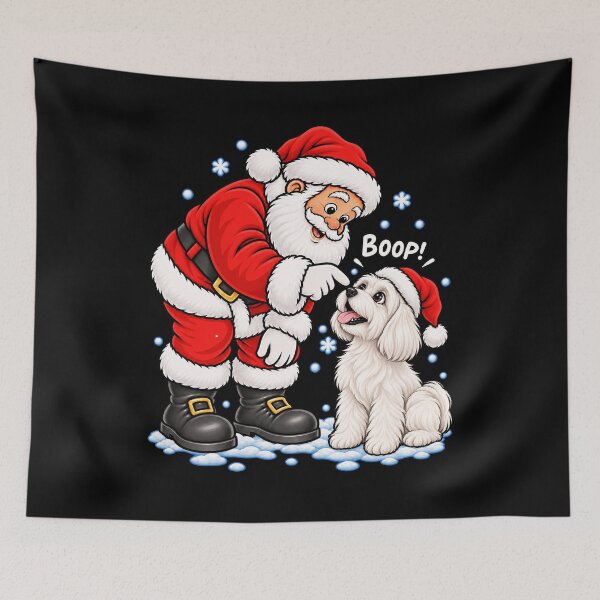 Item preview, Funny Maltese Dog Santa Boop Merry Chirstmas Mom Dad designed and sold by rafaeltto.