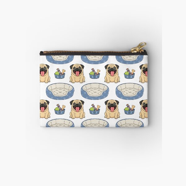 Item preview, Happy Pug and Dog Bed Cartoon Pattern designed and sold by DILMIK..