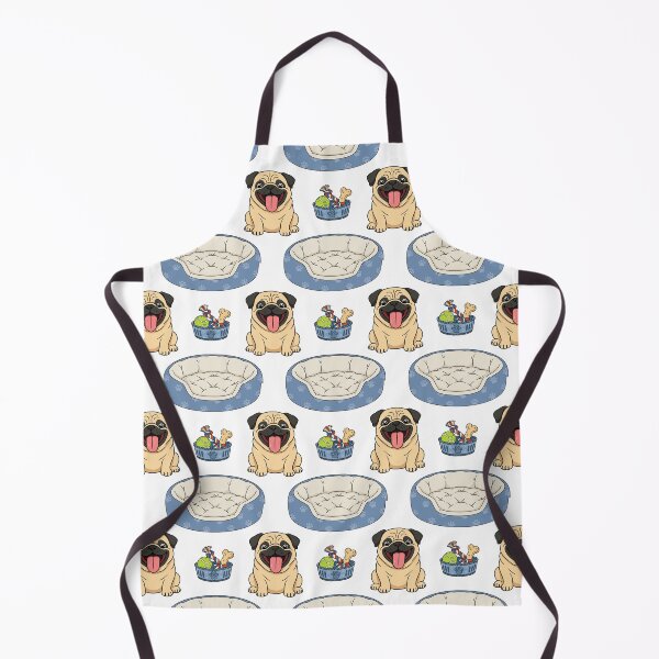 Item preview, Happy Pug and Dog Bed Cartoon Pattern designed and sold by DILMIK..