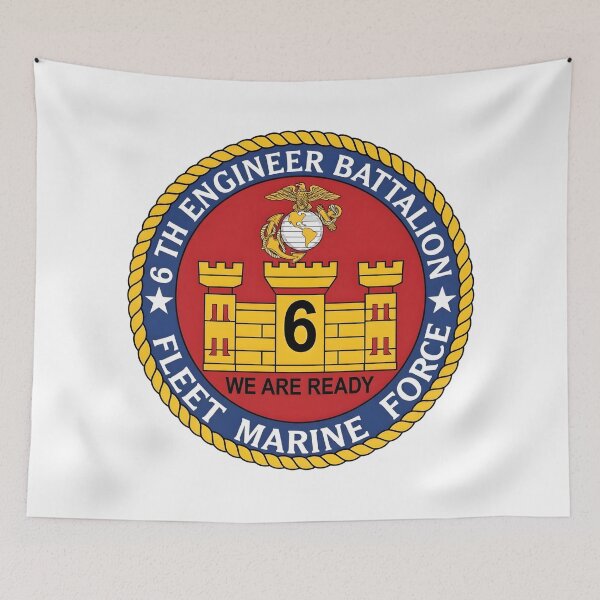 Item preview, 6th Engineer Battalion Fleet Marine Force Patch    designed and sold by CharlieDesings.