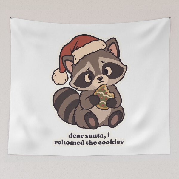 Item preview, Christmas Raccoon Dear Santa I Rehomed the Cookies designed and sold by OuqCreations.