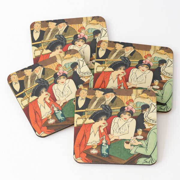 Item preview, Vintage Paris Cafe Wall Art, French Bistro Scene, 1920s Fashion Illustration from Le Rire designed and sold by RickE.