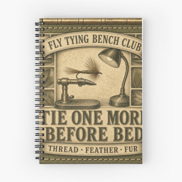 Item preview, Tie One More Before Bed Fly Tying Badge designed and sold by BoosterShop.