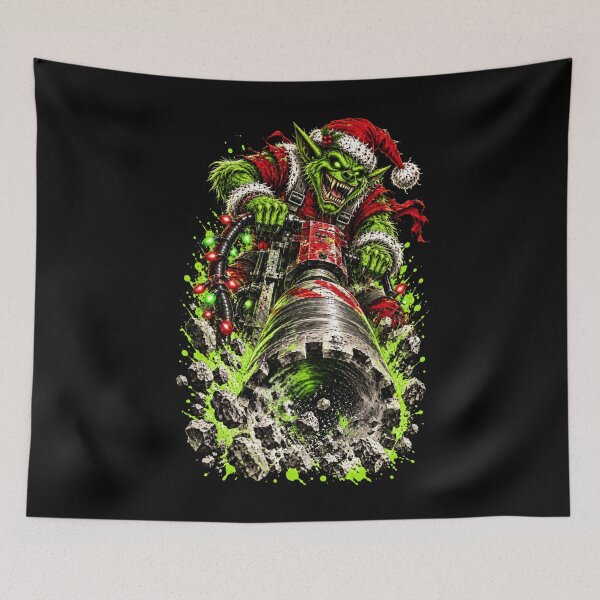 Item preview, Christmas Goblin Core Drill Monster Holiday Horror Design designed and sold by Meandmyshop.
