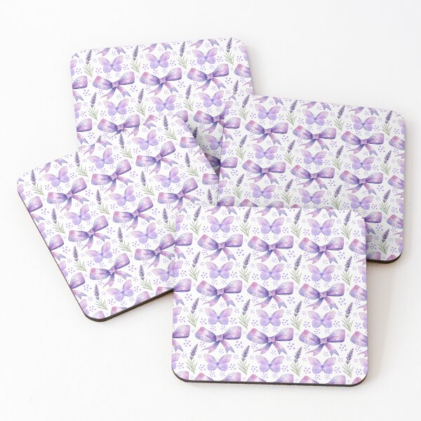 Item preview, Purple Ribbon Bows Watercolor Floral Pattern designed and sold by DILMIK..