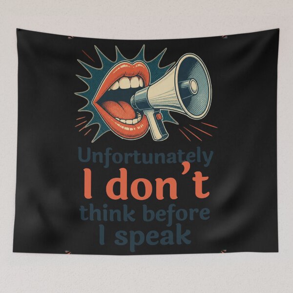 Item preview, Unfortunately I Don't Think Before I Speak – Funny Retro Speech Bubble Design designed and sold by zuczekgti.