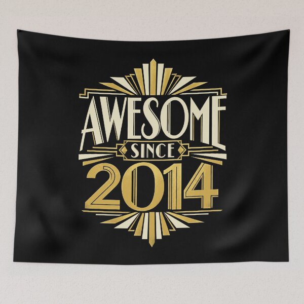 Item preview, Awesome Since 2014 Birthday Birth Year Ten Year Old Men Women Kids designed and sold by FolkGraphics.