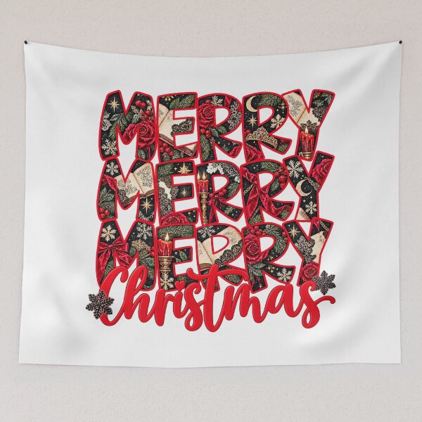 Item preview, Merry Merry Merry Christmas Dark Gothic Floral Vintage Aesthetic designed and sold by DYALEEZ-XCR.