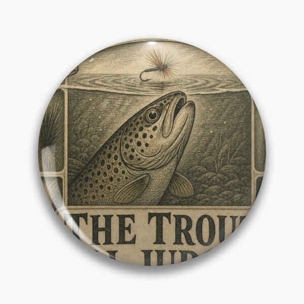 Item preview, The Trout Will Judge It Trout Flies Emblem designed and sold by BoosterShop.