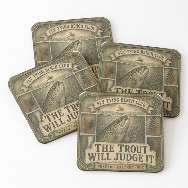 Item preview, The Trout Will Judge It Trout Flies Emblem designed and sold by BoosterShop.