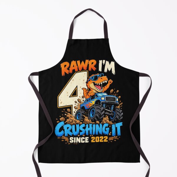 Item preview, Rawr I'm 4 Crushing It Since 2022 Fourth Birthday Dinosaur Monster Truck Kid designed and sold by FolkGraphics.