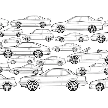 Aperçu de l'œuvre Japanese classic cars mug wrap no2 de RJWautographics Mugs and Stickers